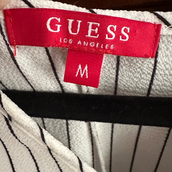GUESS Women's Striped Wrap Top - Black and White - Picture 5 of 8